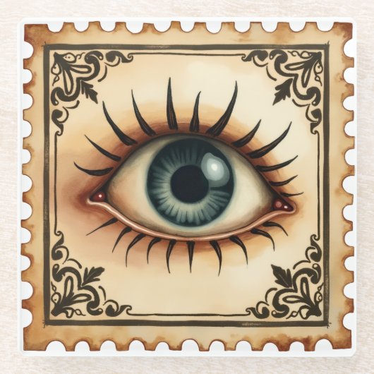 Watcher In The Fog –  Eye Halloween Onderzetter Glazen Onderzetter (Voorkant)