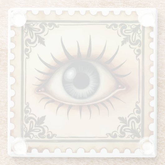 Watcher In The Fog – Eye Halloween Onderzetter Glazen Onderzetter (Achterkant)