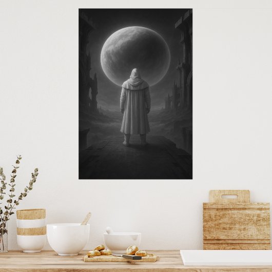 Watcher of the Silent Moon — Dark Fantasy Artwork Poster (Keuken)
