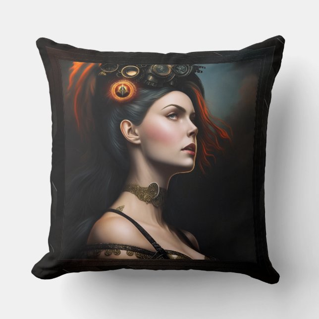 Watcher van het Storm Steampunk Beauty door Xzendo Kussen (Voorkant)