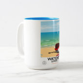 Watchet Somerset  poster trein Tweekleurige Koffiemok (Voorkant links)