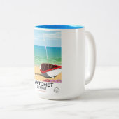 Watchet Somerset  poster trein Tweekleurige Koffiemok (Voorkant rechts)