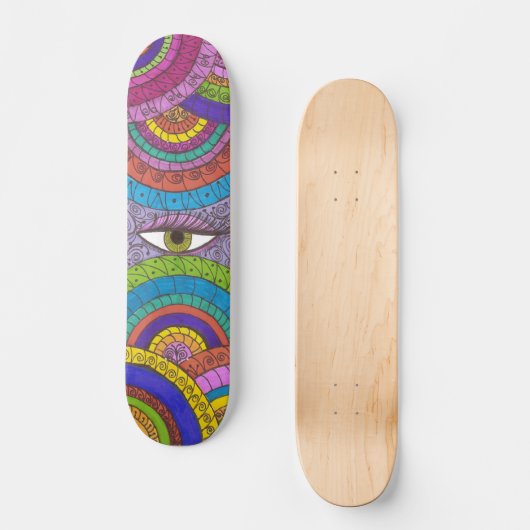 Watchful Eye Mandala Magic Sk8board Skateboard (Voorkant)