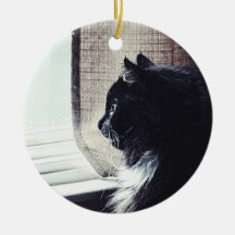 Watchful Kat keramisch Ornament