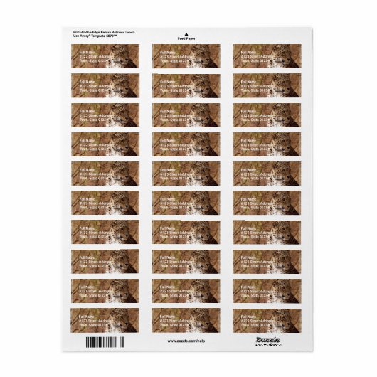 Watchful Leopard retouradreslabel Etiket (Full Sheet)