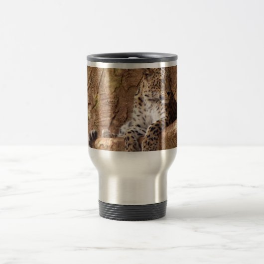 Watchful Leopard Travel Mug Reisbeker (Center)