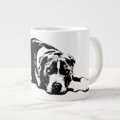 Watchful Pitbull Mix Monochrome blik Mok (Voorkant rechts)