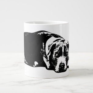 Watchful Pitbull Mix Monochrome blik Mok