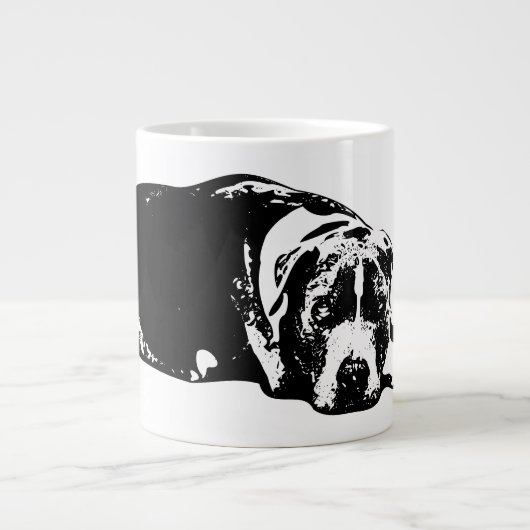 Watchful Pitbull Mix Monochrome blik Mok (Voorkant)