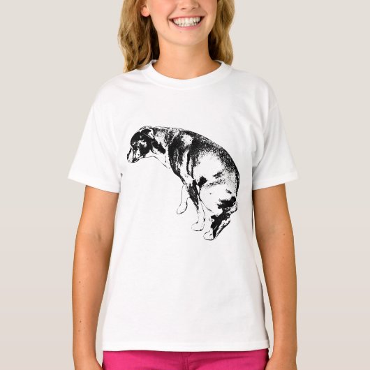 Watchful Pup in Herfst Light T-shirt (Voorkant)