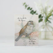 Watchful Song Sparrow Bible Quote Waterverf Briefkaart (Staand voorkant)