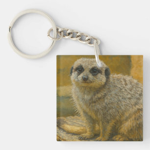 Watchful Stillness – Realistisch Meerkat portret Sleutelhanger