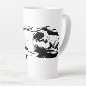 Watchful Terrier op winterdeken Latte Mok (Rechterhoek)