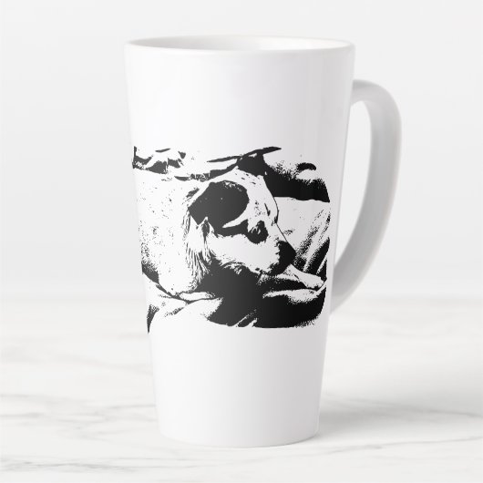 Watchful Terrier op winterdeken Latte Mok (Rechterhoek)