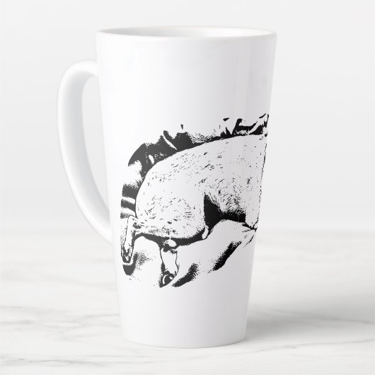 Watchful Terrier op winterdeken Latte Mok (Linkerhoek)