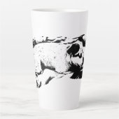 Watchful Terrier op winterdeken Latte Mok (Voorkant)