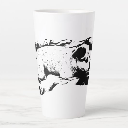 Watchful Terrier op winterdeken Latte Mok (Voorkant)