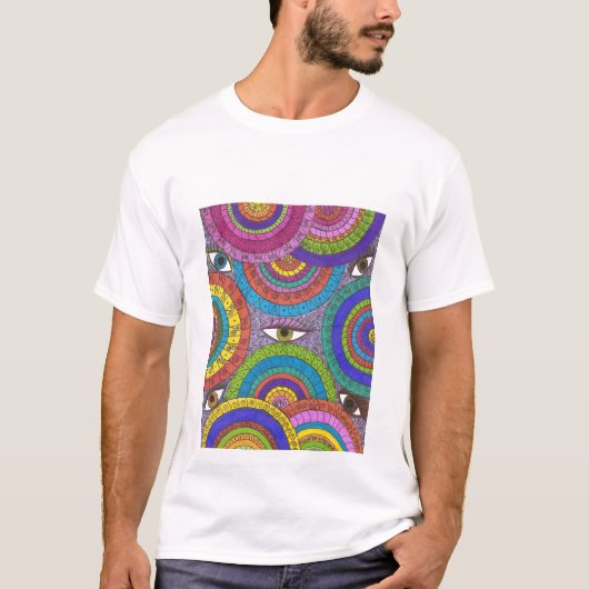 Watchful Universe Mandala Art T-shirt (Voorkant)