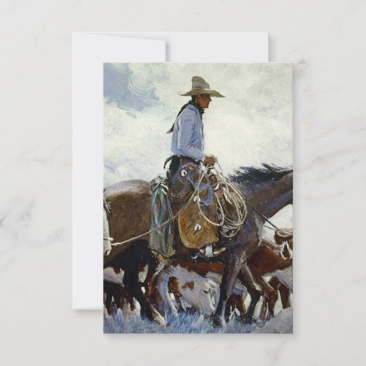 “Watching Him Move” Westerse kunst van WHD Koerner Bedankkaart (Voorkant)