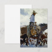 “Watching Him Move” Westerse kunst van WHD Koerner Bedankkaart (Voorkant / Achterkant)