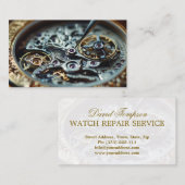 Watchmaker Repair Service Gedetailleerd Klassiek H Visitekaartje (Voorkant / Achterkant)