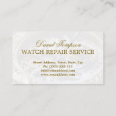 Watchmaker Repair Service Gedetailleerd Klassiek H Visitekaartje (Achterkant)