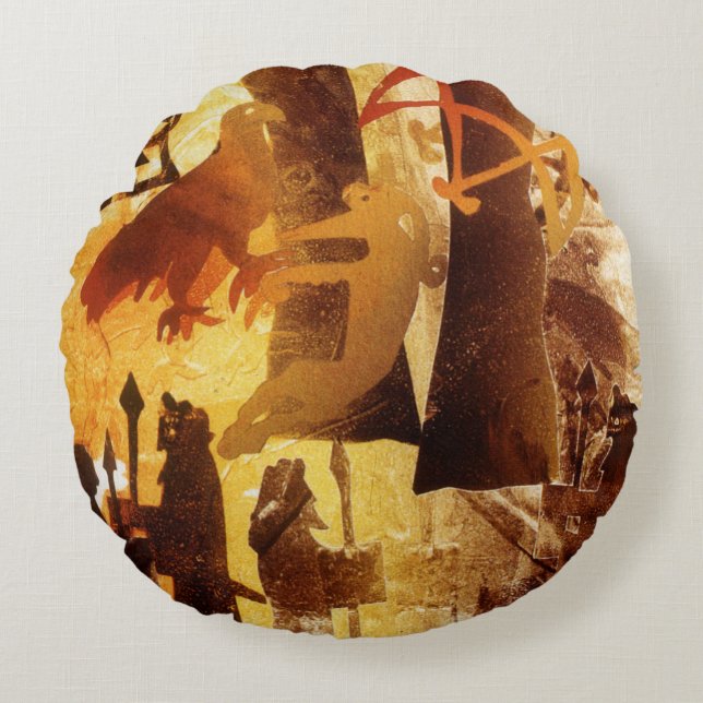 Watchstone en Symbolen Rond Kussen (Voorkant)