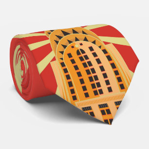 Watchtower Retro Building Necktie Design Stropdas