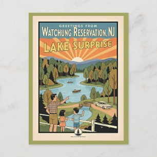 Watchung Reservation Lake Surprise NJ Antiek Briefkaart