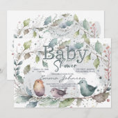 Watecolor Natuur Baby shower Kaart (Voorkant / Achterkant)