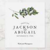 Watecolor Olive Branch Bruiloft Wijn Etiket (Enkel label)