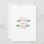 Wateercolor Blush White Flowers Gold Weddenschap Kaart (Achterkant)