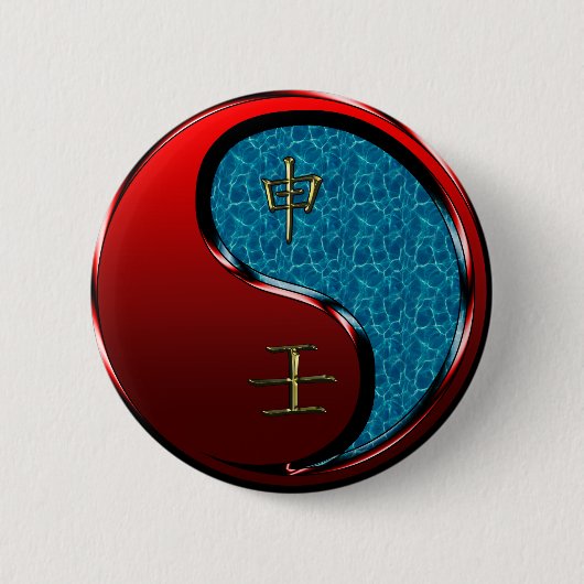 Water Aap Ronde Button 5,7 Cm (Voorkant)