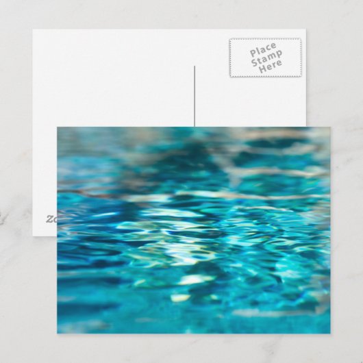 Water Abstract Blauw Groen Turquoise Aqua Zee Briefkaart (Voorkant / Achterkant)
