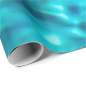 Water Abstract Blauw Groen Turquoise Aqua Zee Cadeaupapier (Rol Hoek)