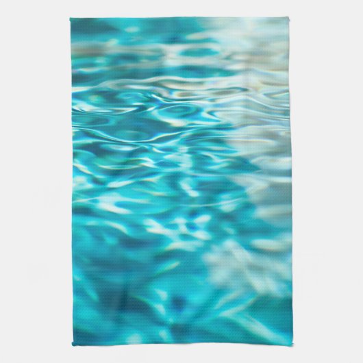 Water Abstract Blauw Groen Turquoise Aqua Zee Theedoek (Verticaal)