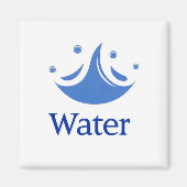 Water Abstract Blauw Magneet (Voorkant)