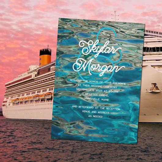 Water achtergrond bruiloft uitnodiging