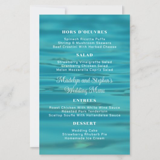 Water Achtergrond Budget Wedding Menu Sjabloon (Voorkant)