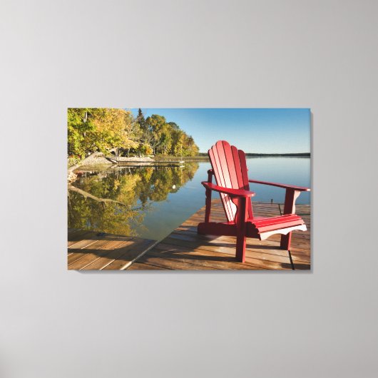 Water | Adirondack Chair at the Lake Canvas Afdruk (Voorkant)