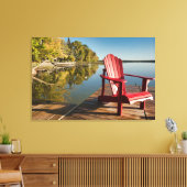 Water | Adirondack Chair at the Lake Canvas Afdruk (Insitu (Woonkamer))