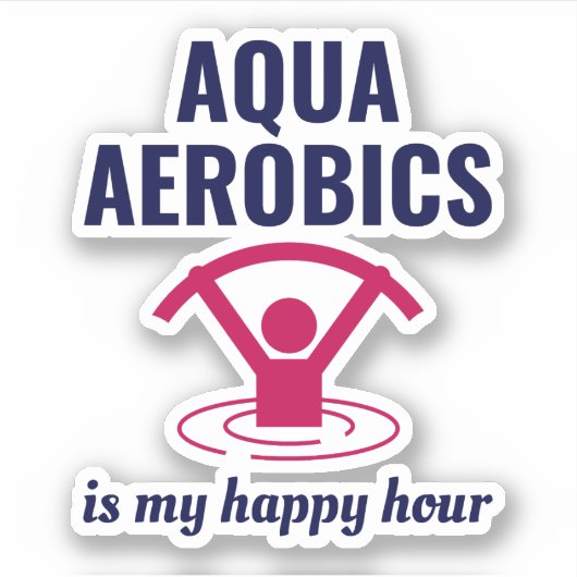 Water Aerobics Aquatic Oefening Fitness Sticker (Voorkant)
