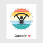 Water Aerobics Aquatische Oefening Fitness Retro Sticker (Vel)