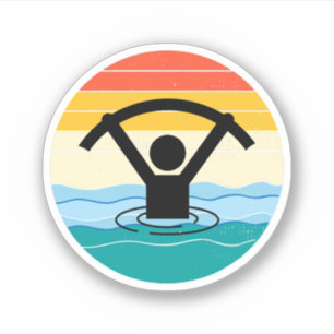Water Aerobics Aquatische Oefening Fitness Retro Sticker