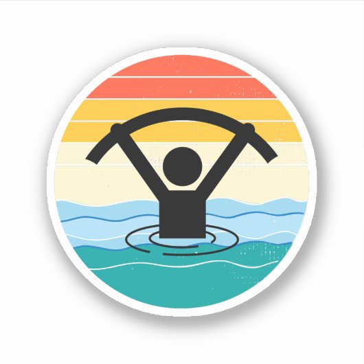 Water Aerobics Aquatische Oefening Fitness Retro Sticker (Voorkant)