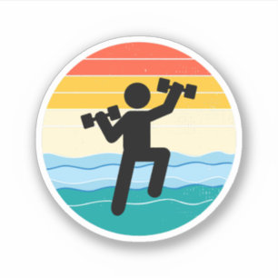 Water Aerobics Aquatische Oefening Fitness Retro Sticker
