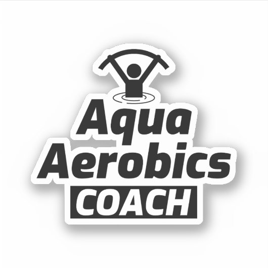 Water Aerobics Coach Aquatische Oefening Fitness Sticker (Voorkant)