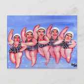 Water Aerobics Divas Fun Whimsical Chubby Briefkaart (Voorkant)