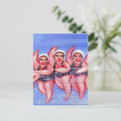 Water Aerobics Divas Fun Whimsical Chubby Briefkaart (Staand voorkant)