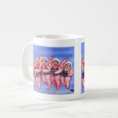 Water Aerobics Divas Fun Whimsical Chubby Koffiemok (Voorkant links)